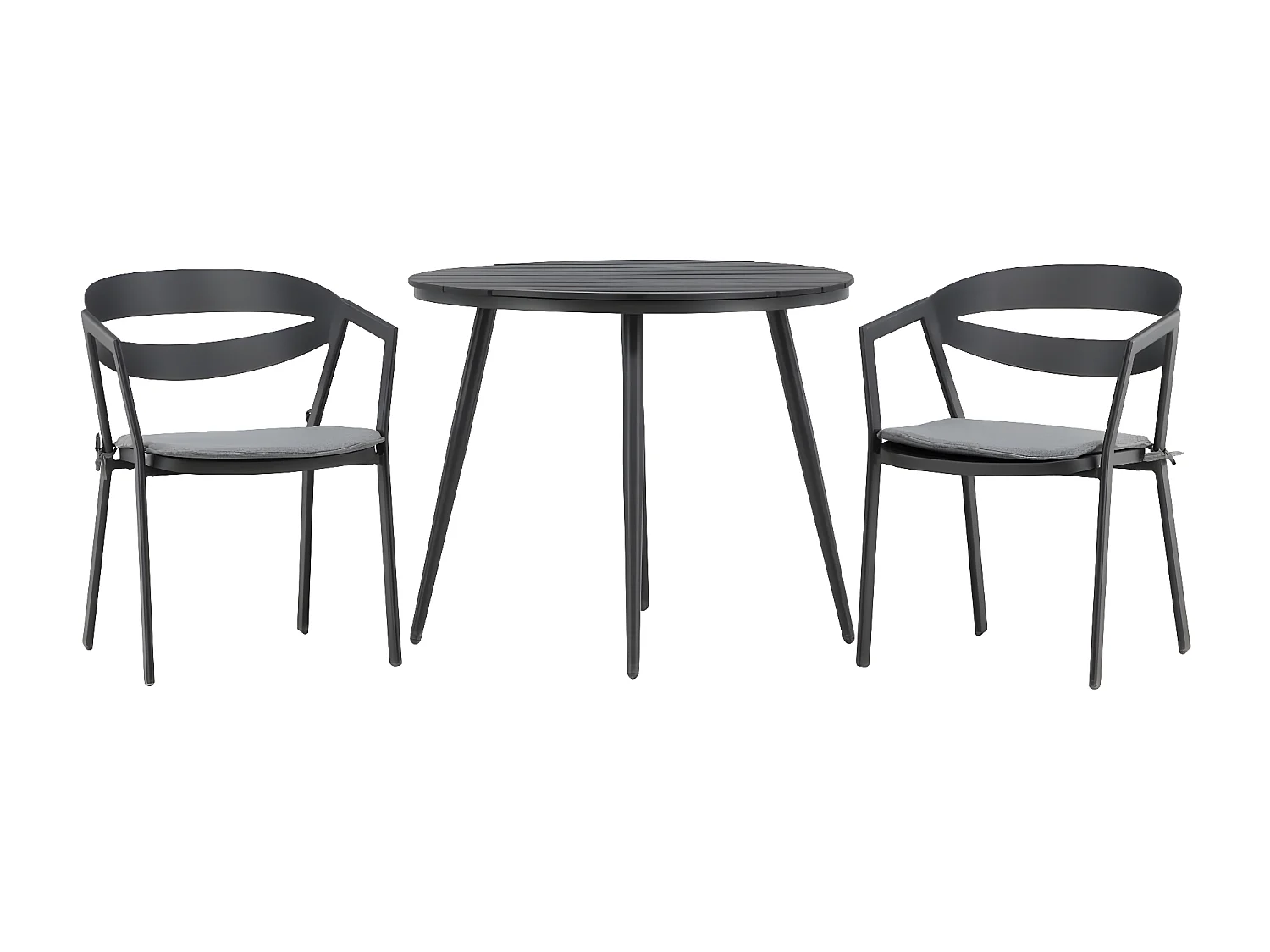 Break tuinmeubelset tafel 90x90cm, 2 stoelen Wear, zwart,zwart.