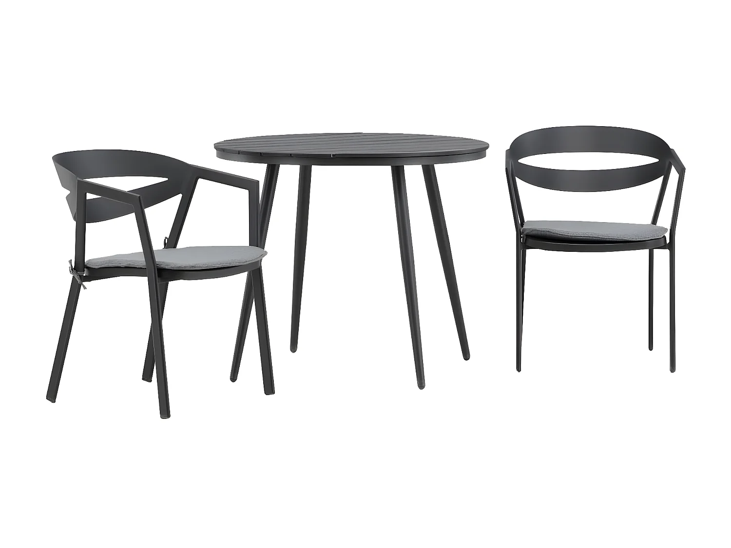 Break tuinmeubelset tafel 90x90cm, 2 stoelen Wear, zwart,zwart.