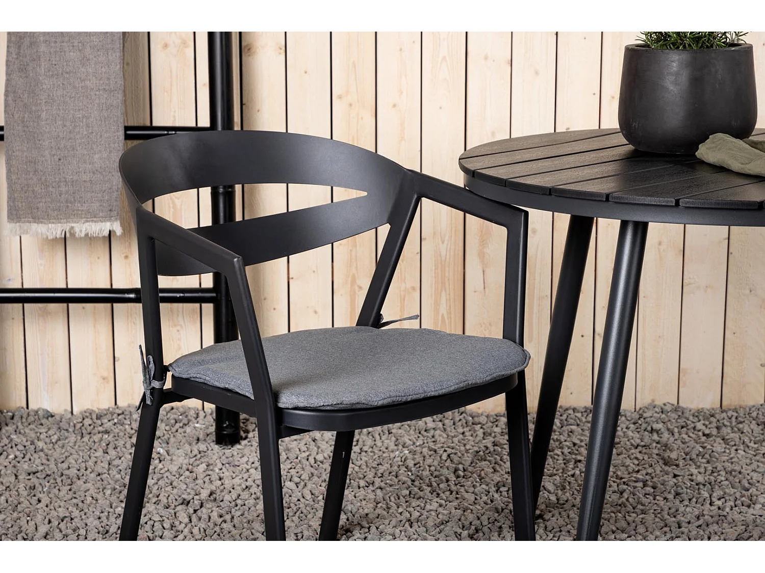 Break tuinmeubelset tafel 90x90cm, 2 stoelen Wear, zwart,zwart.