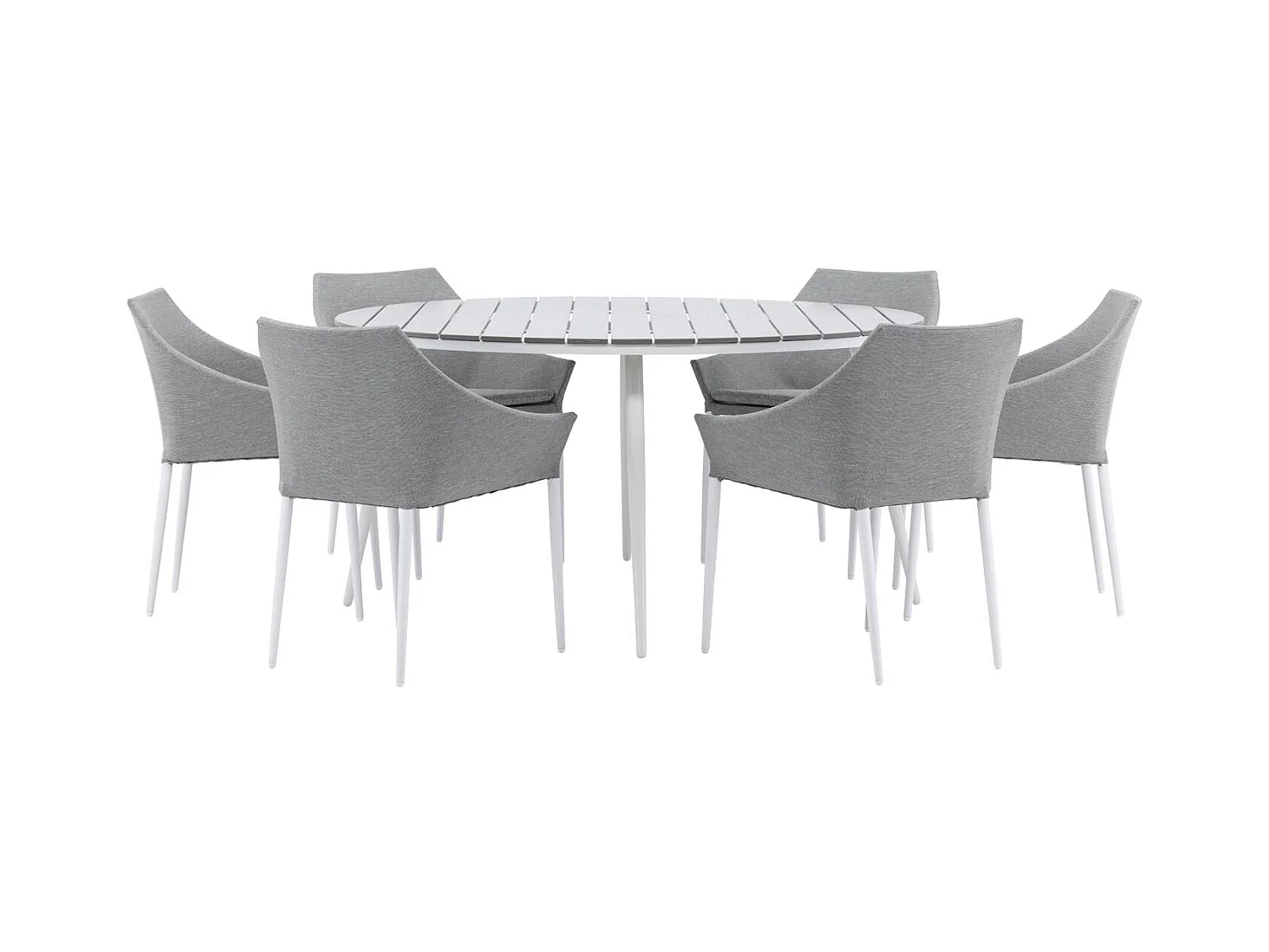 Break tuinmeubelset tafel 150x150cm, 6 stoelen Spoga, grijs,grijs.