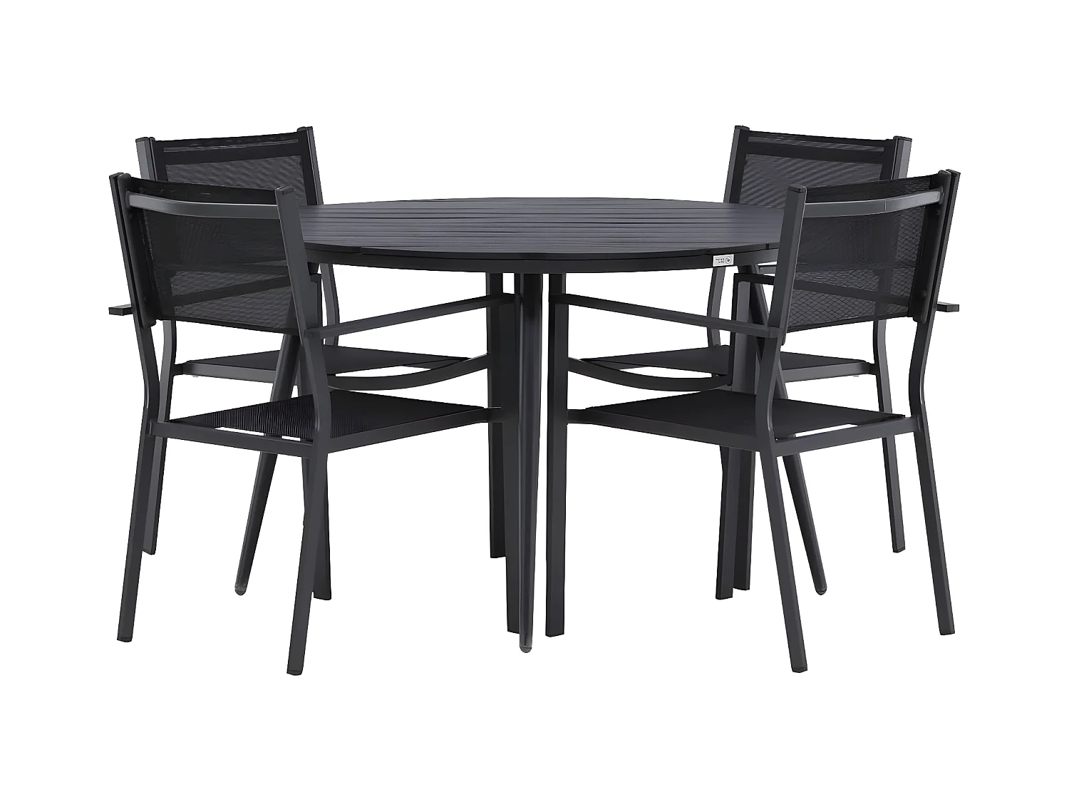 Break tuinmeubelset tafel 120x120cm, 4 stoelen Copacabana, zwart,zwart.