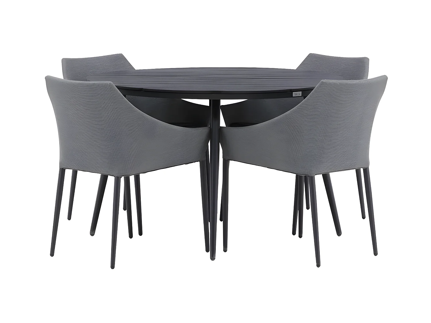 Break tuinmeubelset tafel 120x120cm, 4 stoelen Spoga, zwart,grijs.