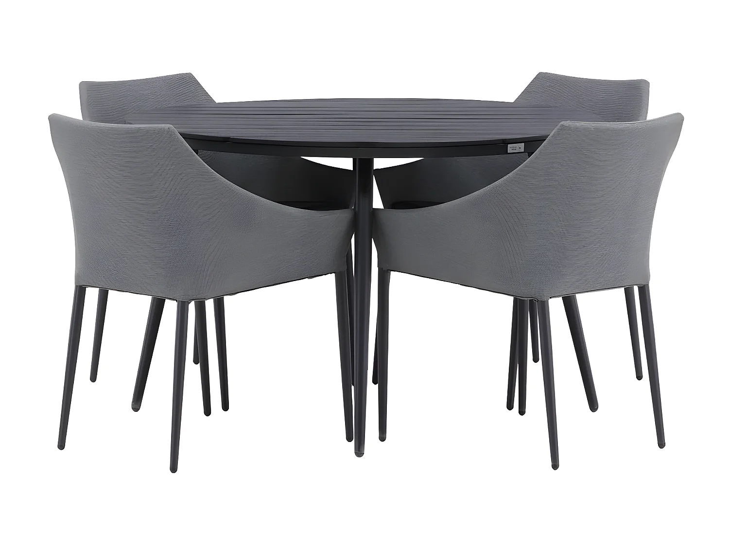 Break tuinmeubelset tafel 120x120cm, 4 stoelen Spoga, zwart,grijs.