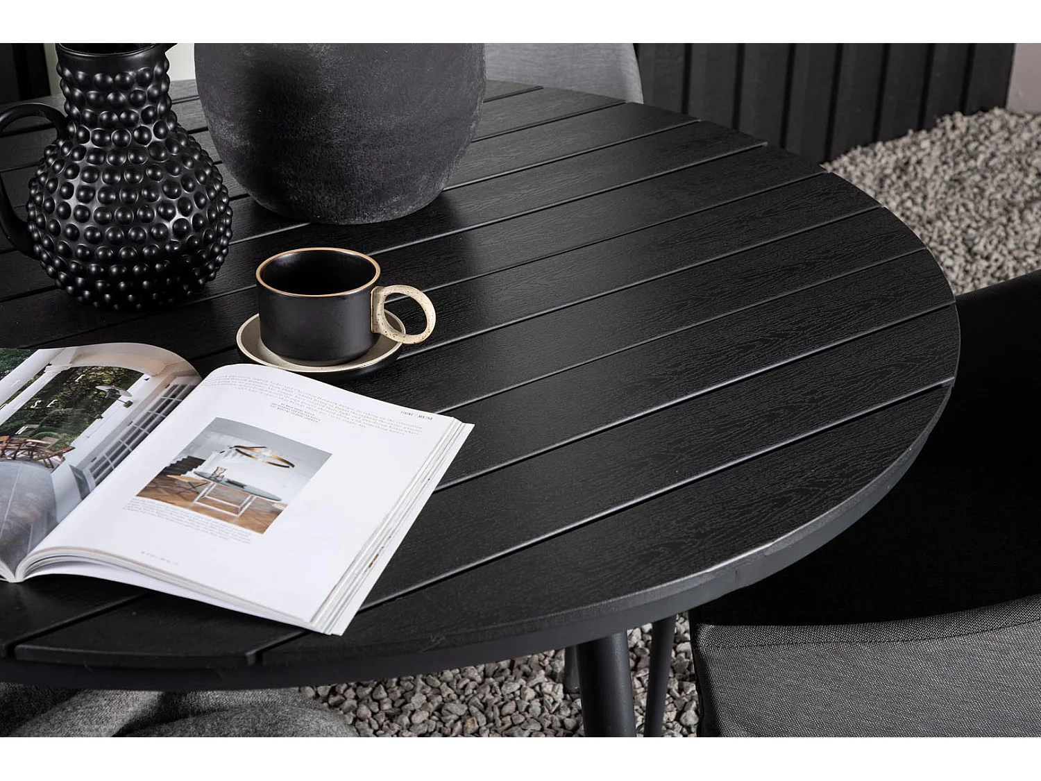 Break tuinmeubelset tafel 120x120cm, 4 stoelen Spoga, zwart,grijs.