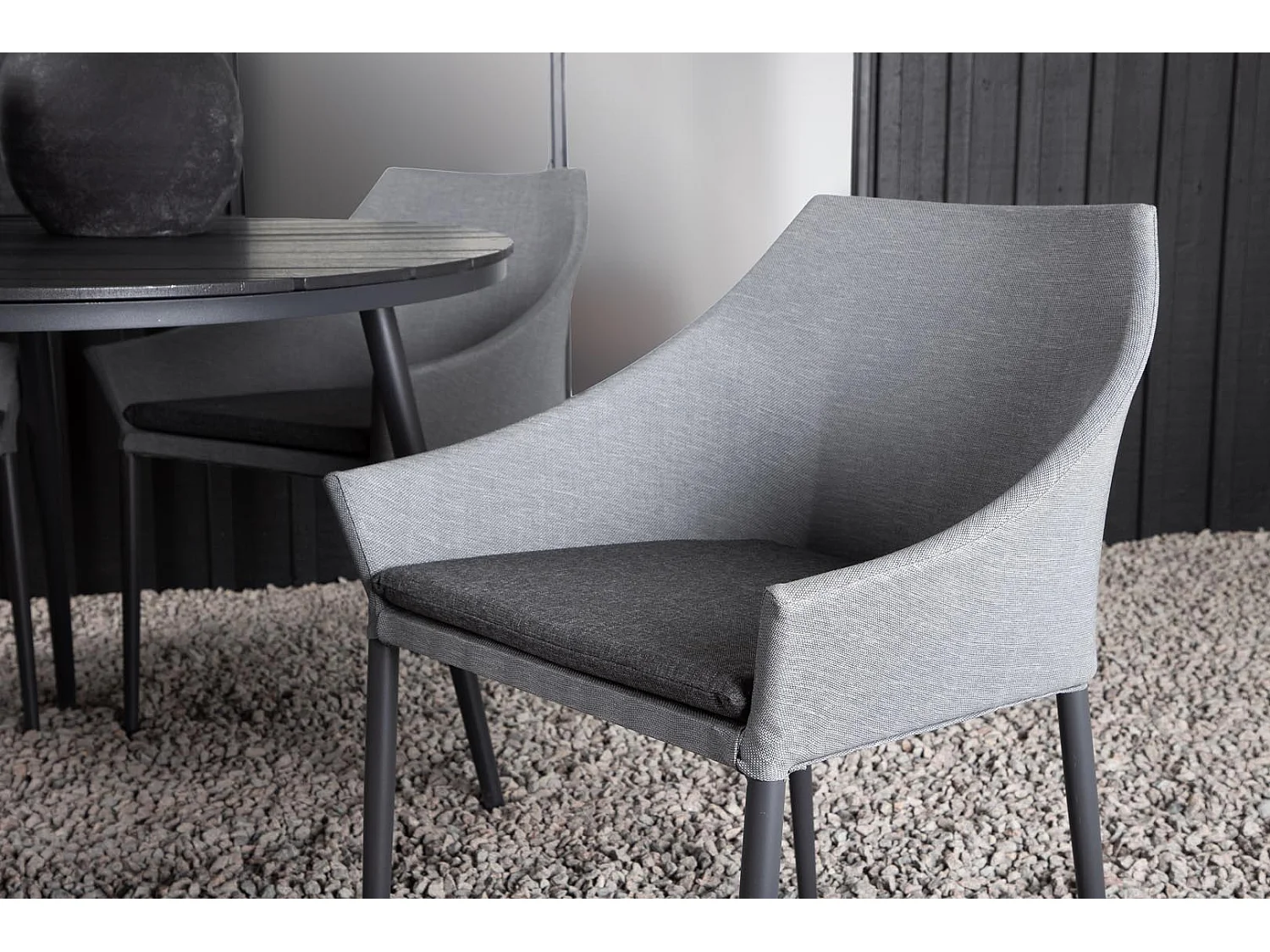 Break tuinmeubelset tafel 120x120cm, 4 stoelen Spoga, zwart,grijs.