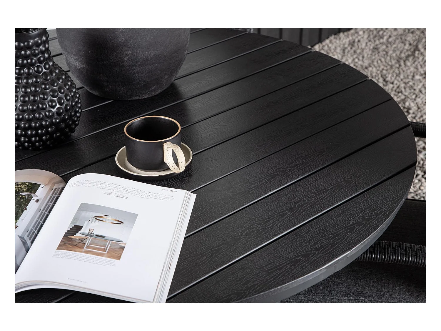 Break ensemble table et chaises de jardin, table 120x120cm, 4 chaises Anna, noir,noir.