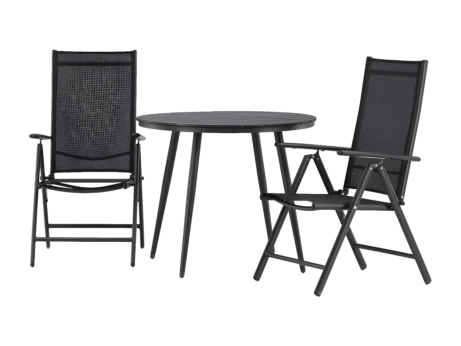 Break tuinmeubelset tafel 90x90cm, 2 stoelen Break, zwart,zwart.