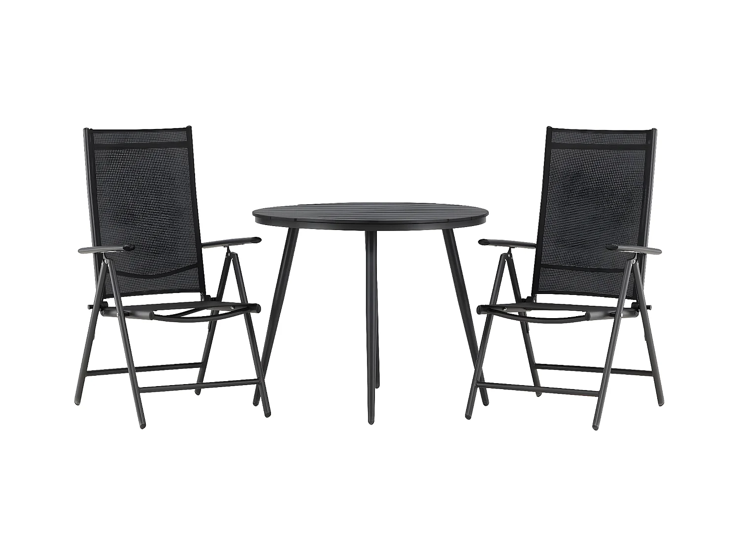 Break ensemble table et chaises de jardin, table 90x90cm, 2 chaises Break, noir,noir.