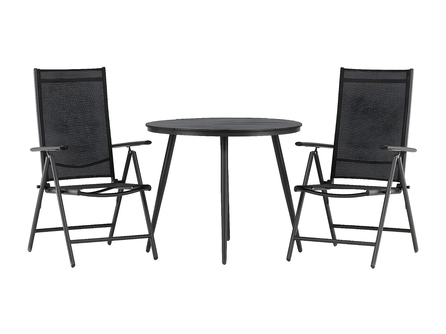 Break tuinmeubelset tafel 90x90cm, 2 stoelen Break, zwart,zwart.