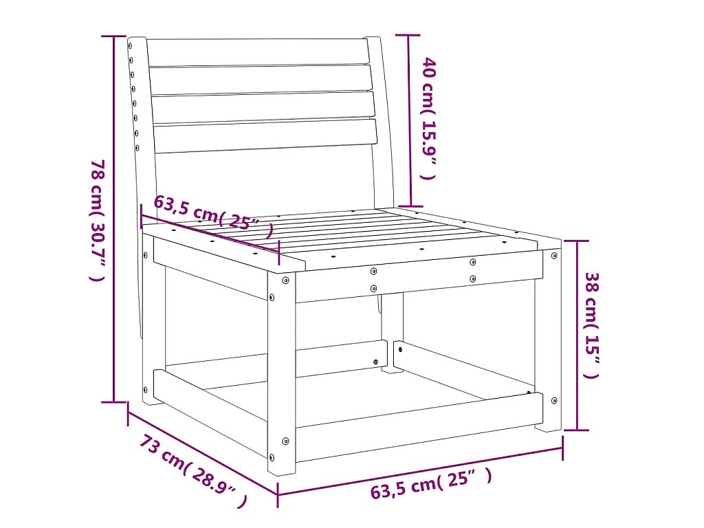 Gartensofa Weiß Massivholz Kiefer