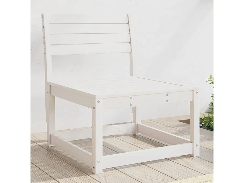 Canapé de jardin blanc bois de pin massif