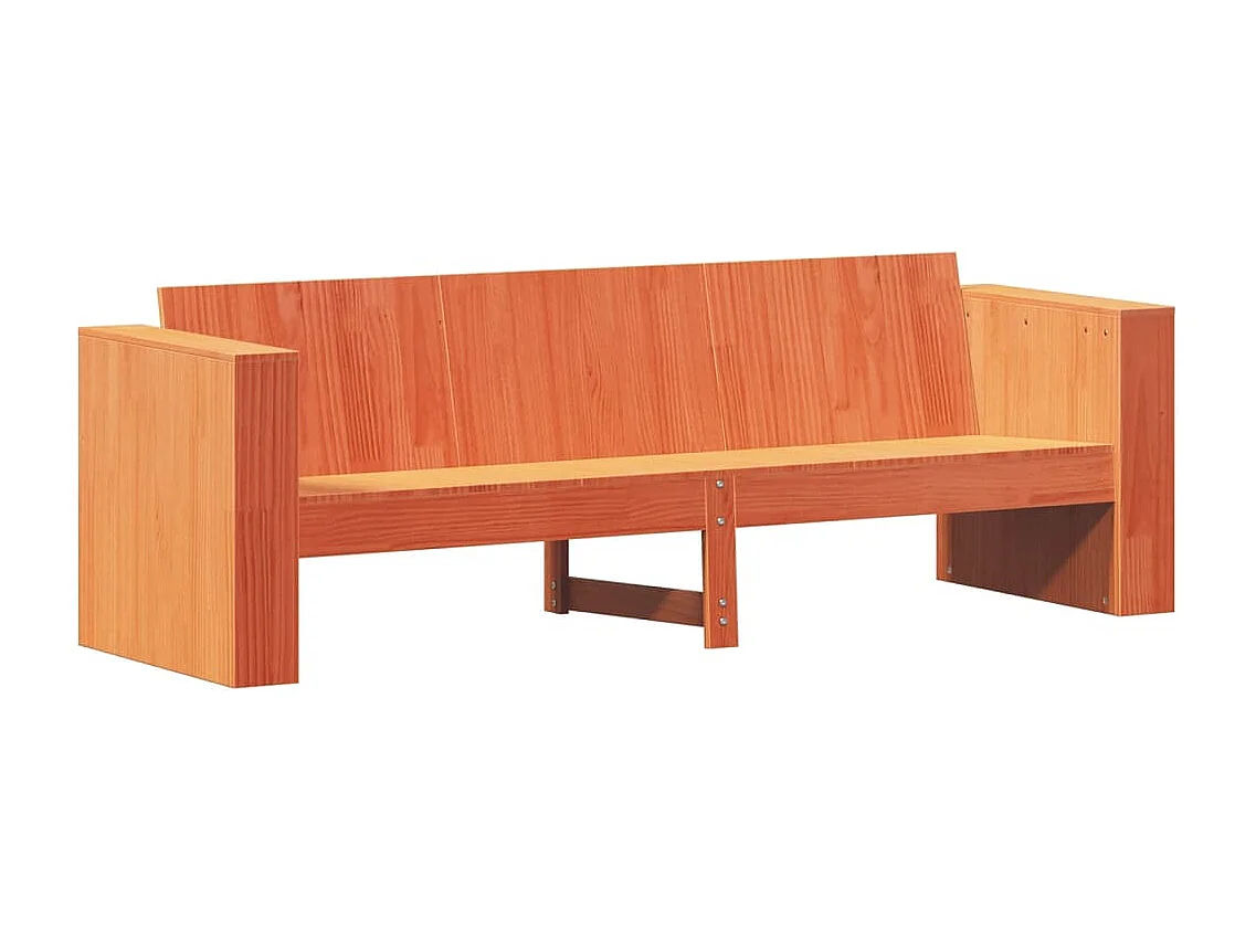 Gartensofa 3-Sitzer Wachsbraun 189x60x62 cm Massivholz Kiefer