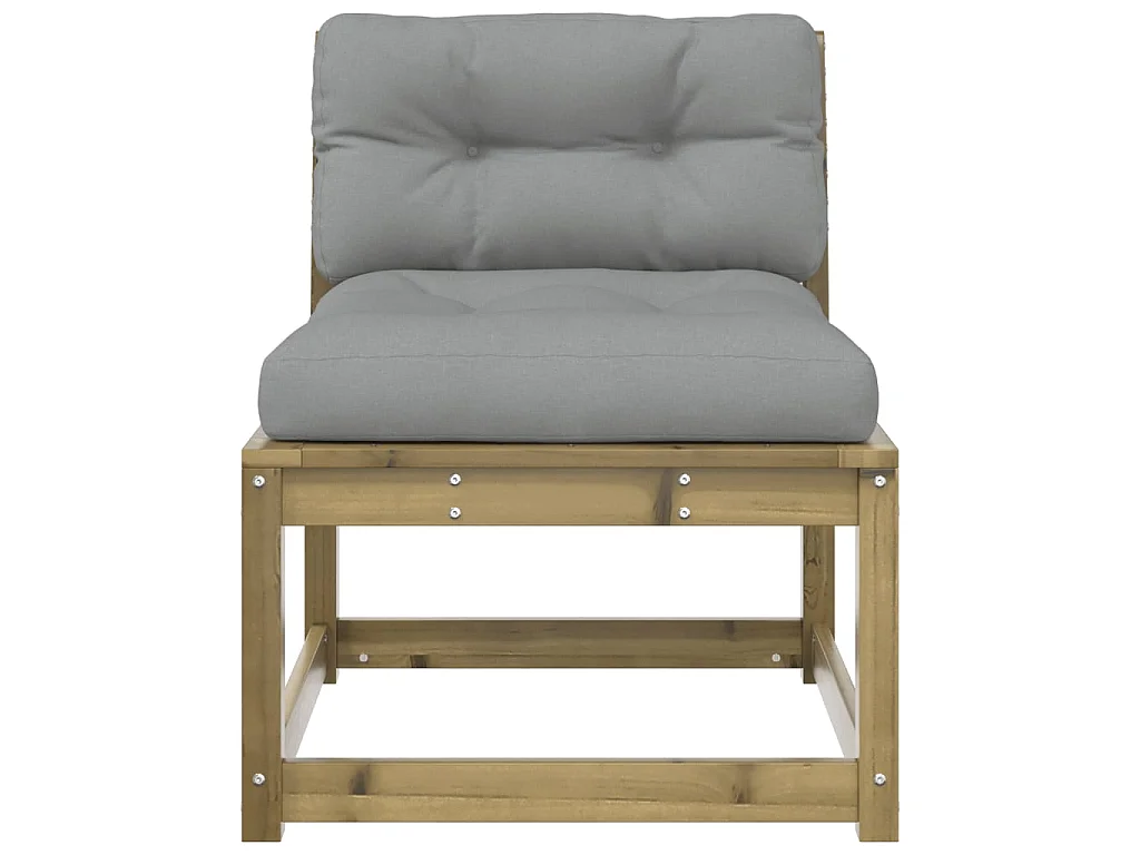 Canapé de jardin avec coussins bois de pin imprégné