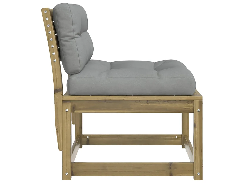 Canapé de jardin avec coussins bois de pin imprégné