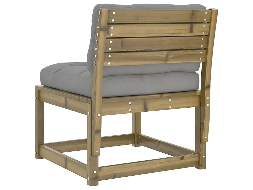 Canapé de jardin avec coussins bois de pin imprégné