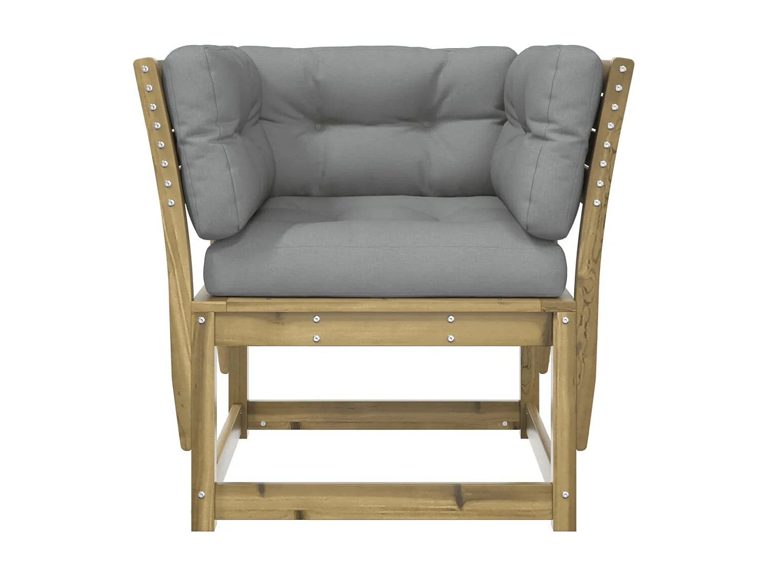 Gartensofa mit Armlehnen und Kissen Kiefernholz Imprägniert