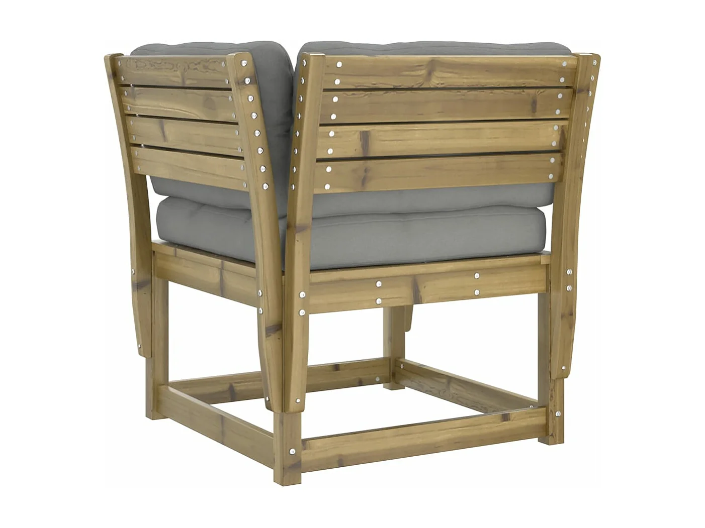 Gartensofa mit Armlehnen und Kissen Kiefernholz Imprägniert