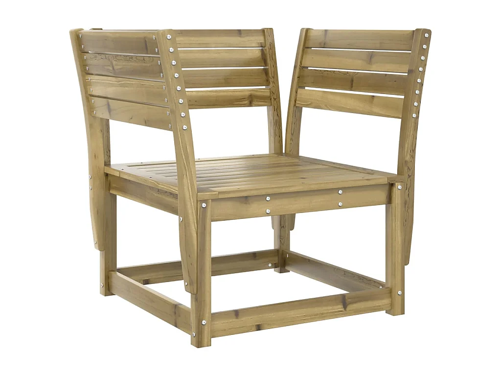 Tuinbank met armleuningen en kussens geïmpregneerd grenenhout