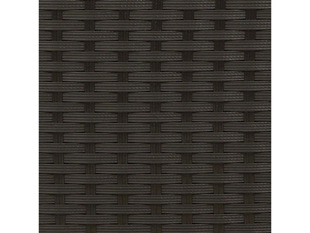 Canapé de jardin 2 places avec auvent et tabourets noir rotin