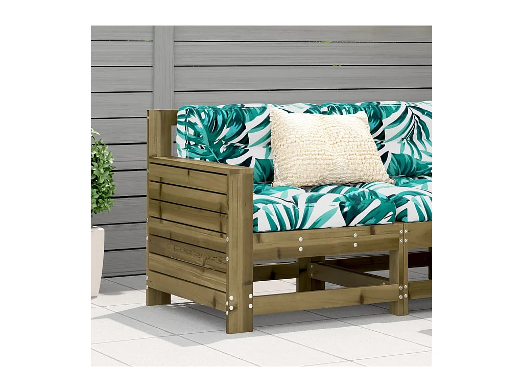 Tuinbank met armleuning 69x62x70,5 cm geïmpregneerd grenenhout