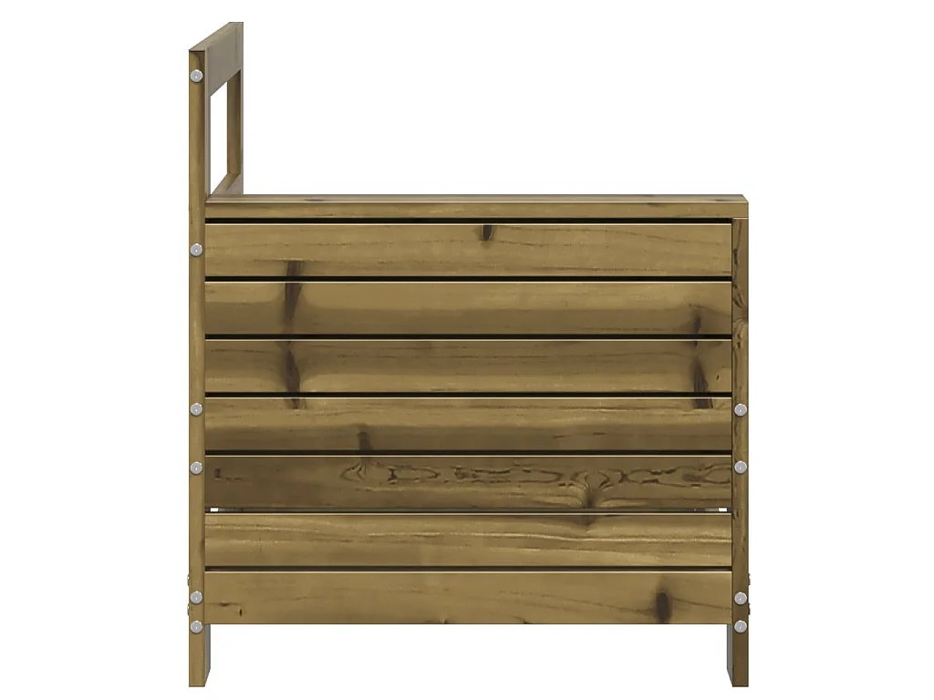 Gartensofa mit Armlehne 69x62x70,5 cm Kiefernholz Imprägniert