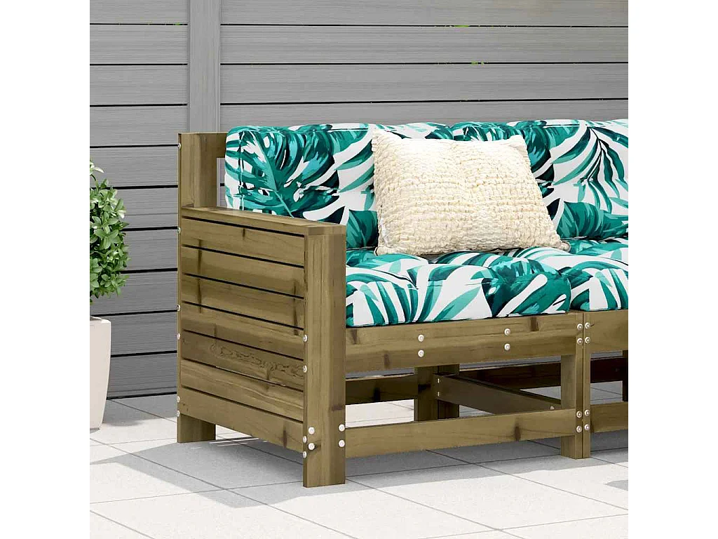 Gartensofa mit Armlehne 69x62x70,5 cm Kiefernholz Imprägniert