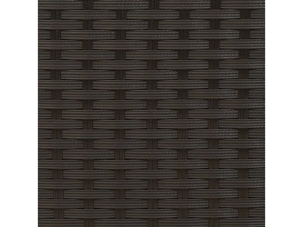 Canapé de jardin 2 places avec auvent et tabourets noir rotin