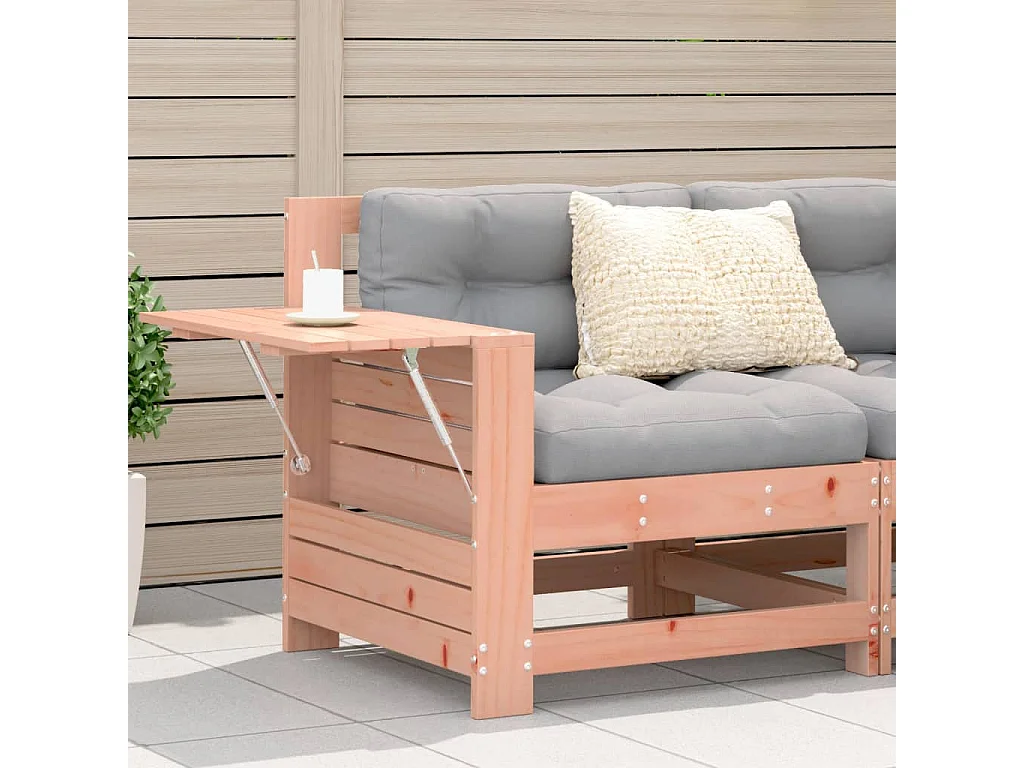 Tuinbank met armleuning en klaptafel massief douglashout