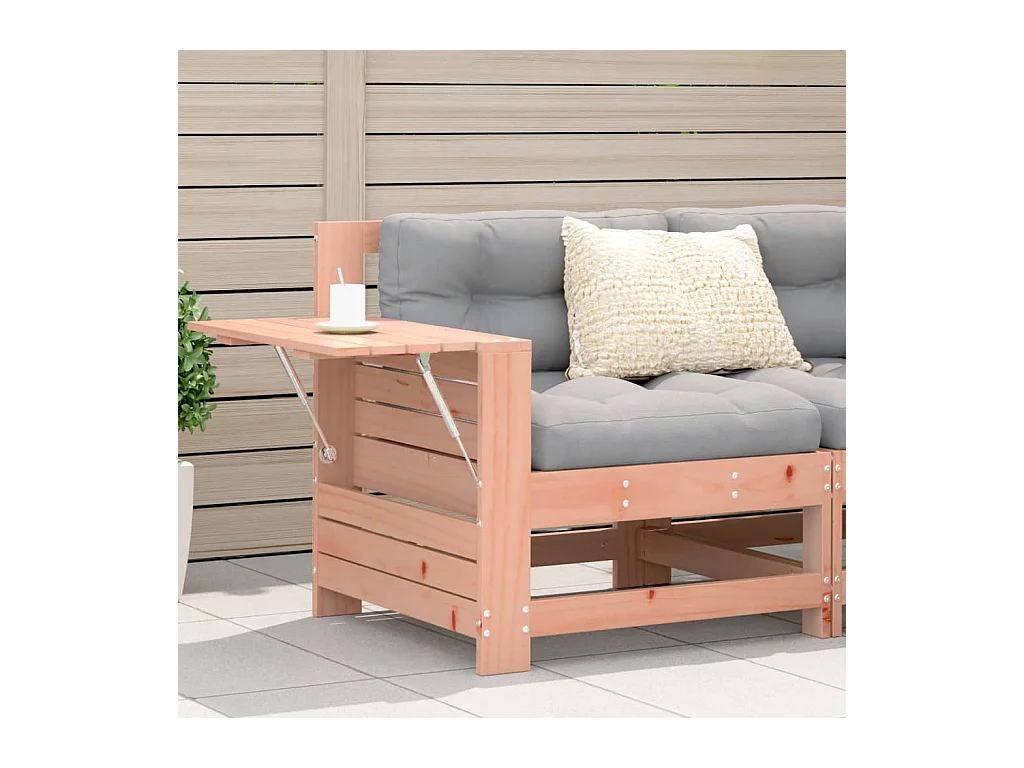 Canapé de jardin accoudoir avec table d'appoint massif douglas