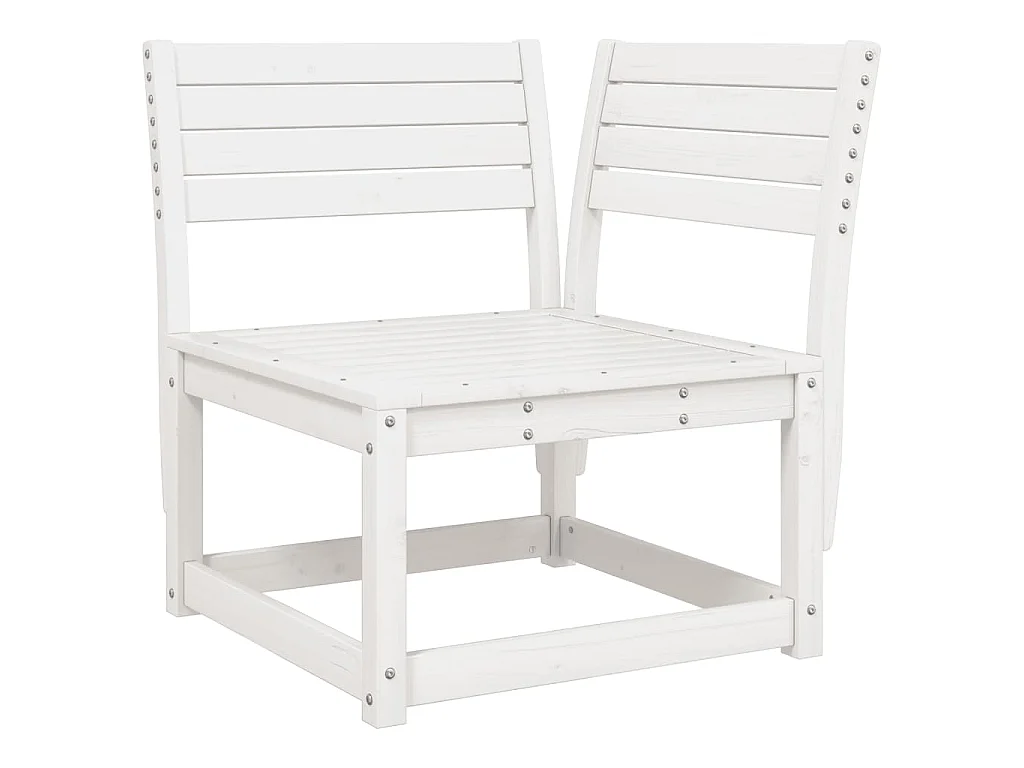 Divano Angolare Giardino Cuscini Bianco 73x73x78 Massello Pino