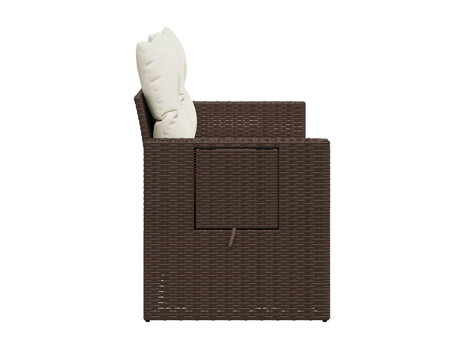 Gartensofa mit Kissen 2-Sitzer Braun Poly Rattan