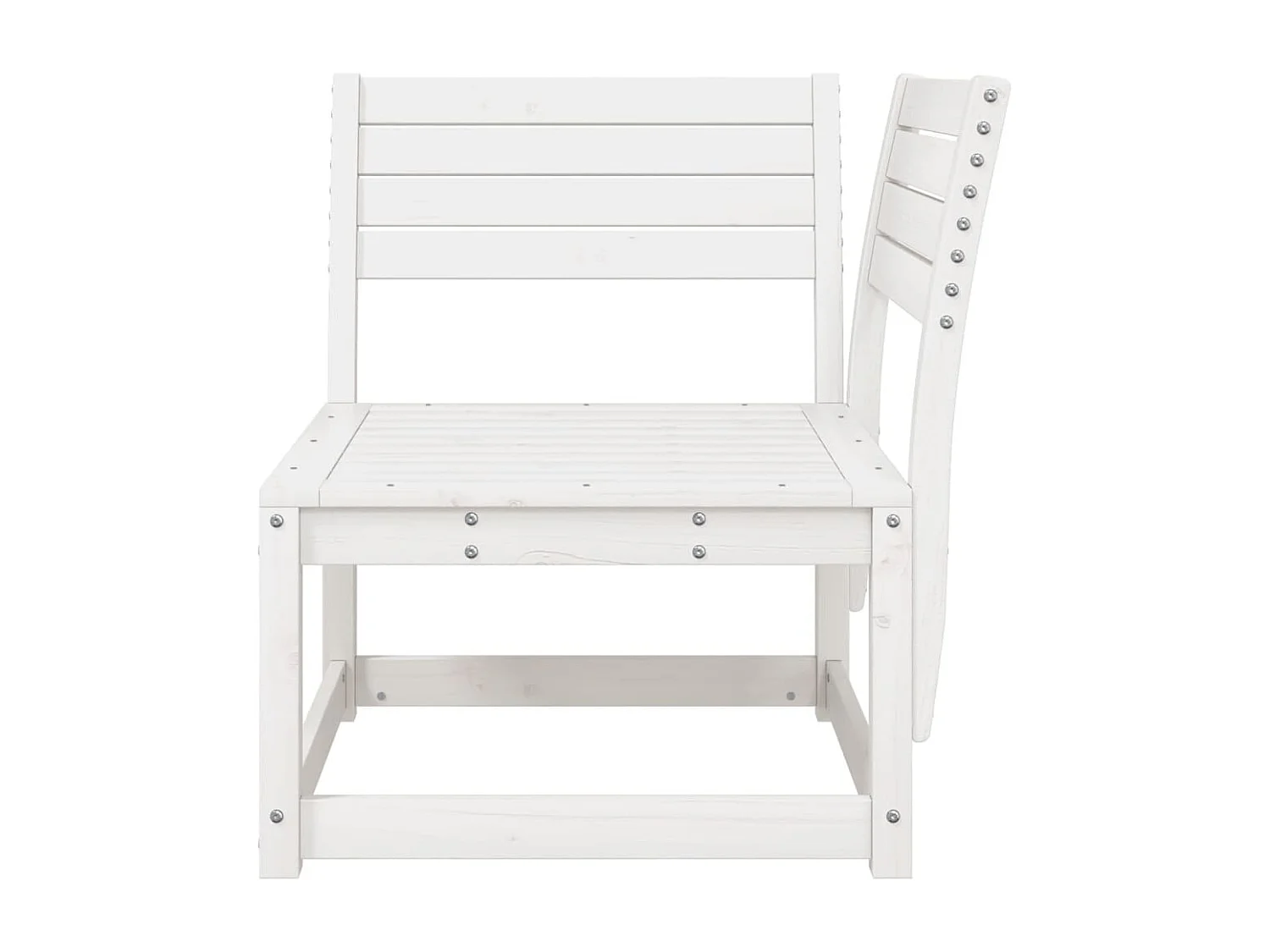 Canapé d'angle de jardin blanc 73x73x78cm bois pin massif