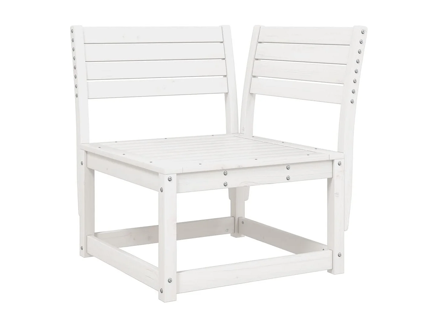 Canapé d'angle de jardin blanc 73x73x78cm bois pin massif