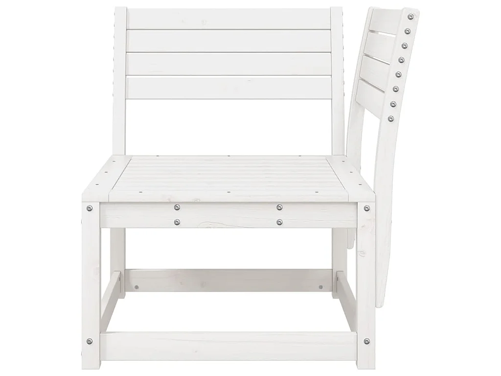 Canapé d'angle de jardin blanc 73x73x78cm bois pin massif