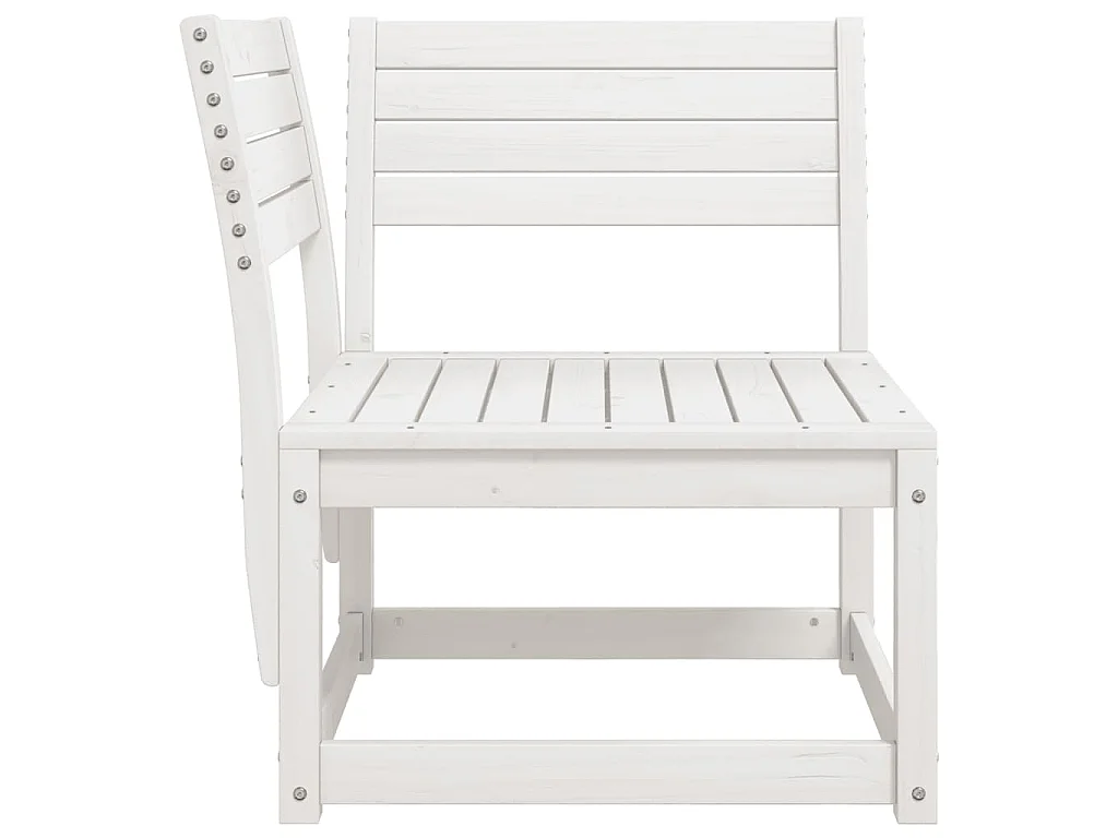 Canapé d'angle de jardin blanc 73x73x78cm bois pin massif