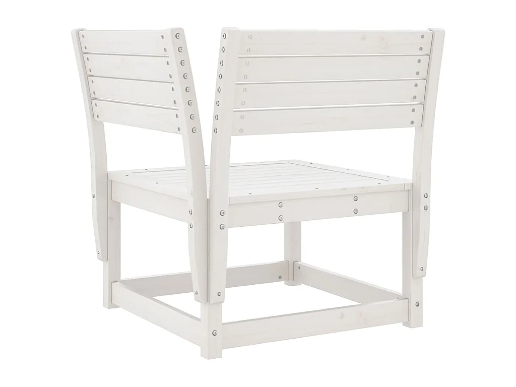 Canapé d'angle de jardin blanc 73x73x78cm bois pin massif