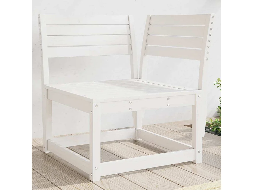 Tuinhoekbank 73x73x78 cm massief grenenhout wit