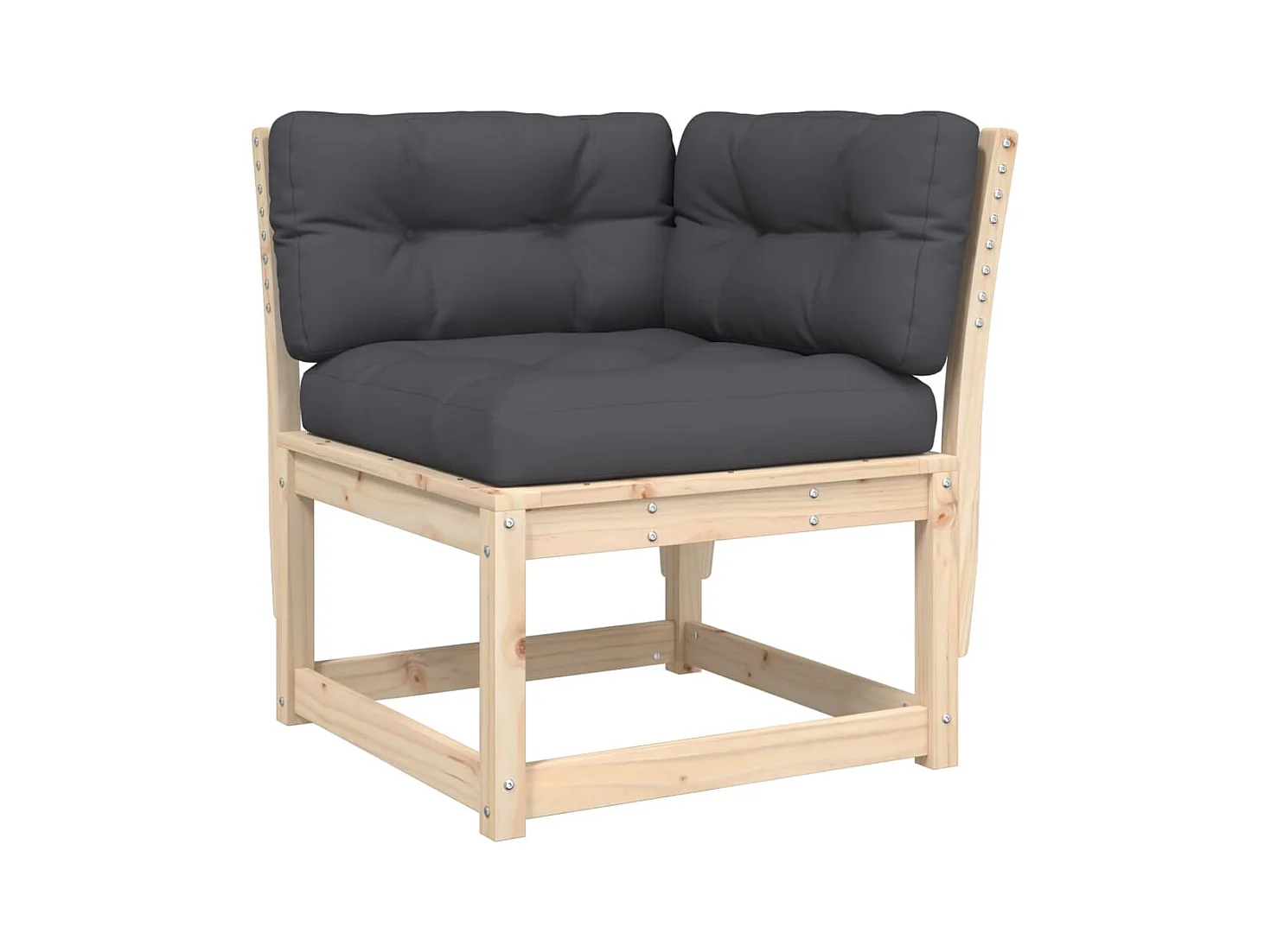 Garten-Ecksofa mit Kissen 73x73x78 cm Massivholz Kiefer
