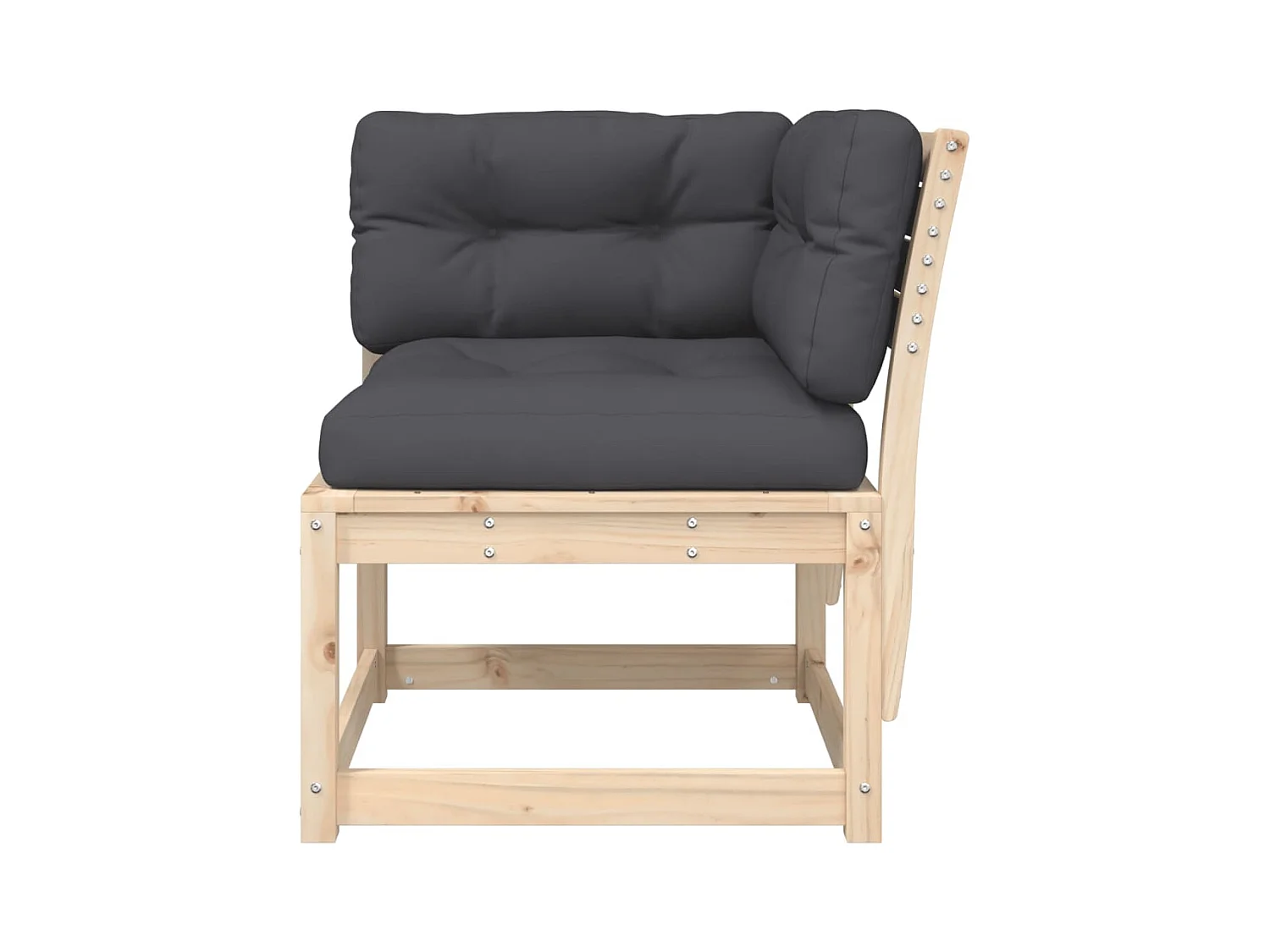 Garten-Ecksofa mit Kissen 73x73x78 cm Massivholz Kiefer