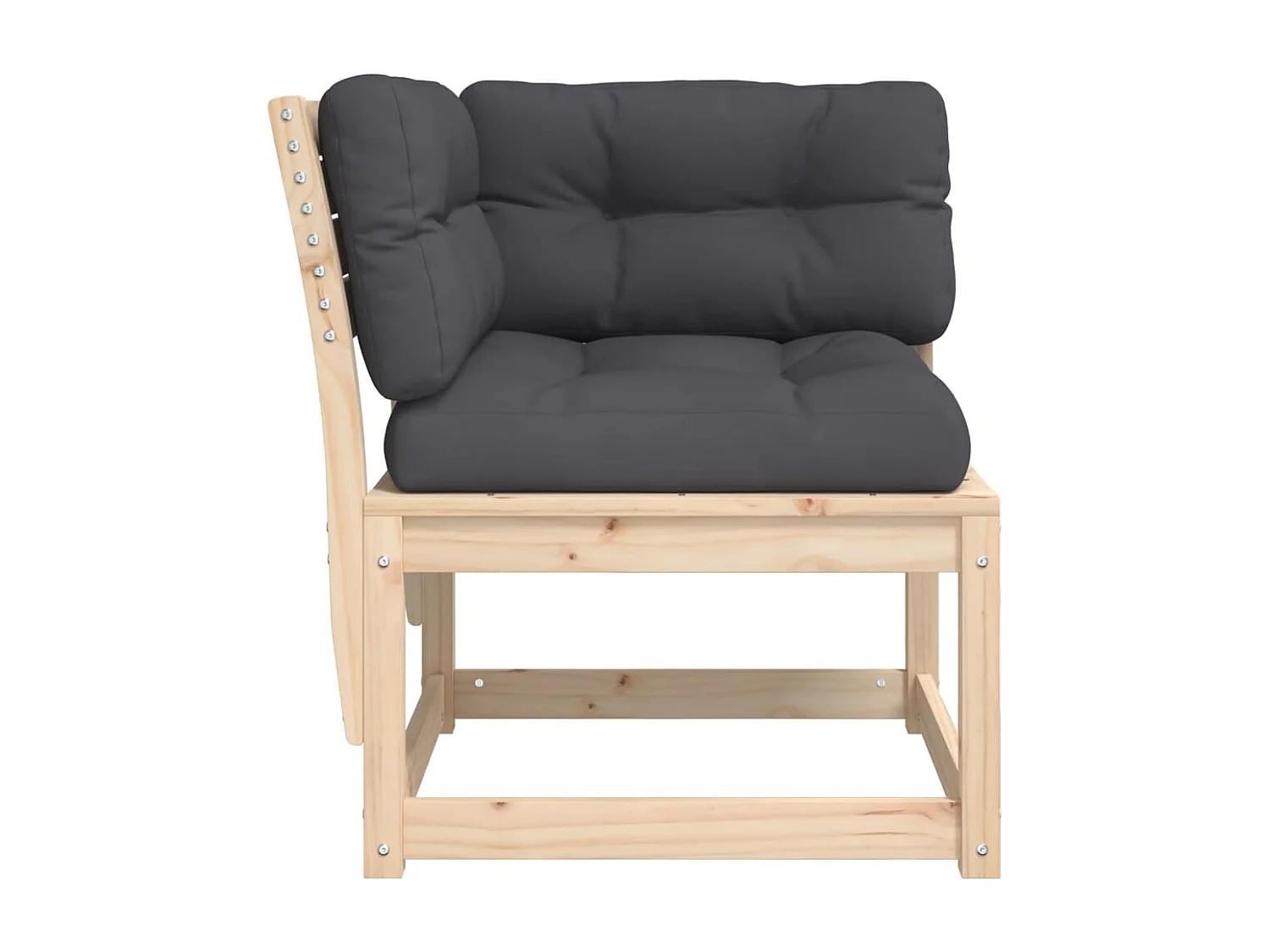 Garten-Ecksofa mit Kissen 73x73x78 cm Massivholz Kiefer
