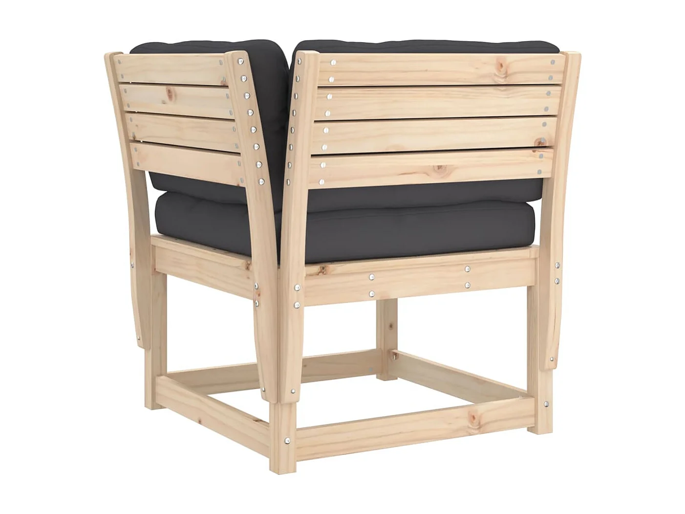 Garten-Ecksofa mit Kissen 73x73x78 cm Massivholz Kiefer