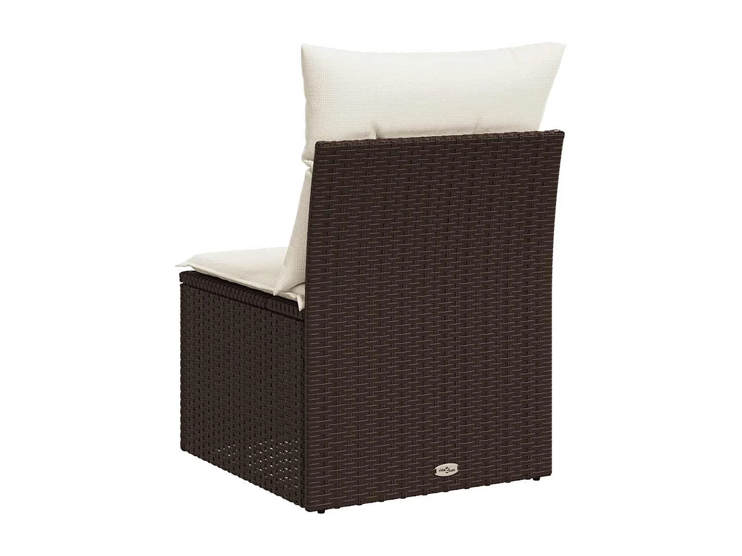 Chaise de jardin sans accoudoirs avec coussins marron rotin