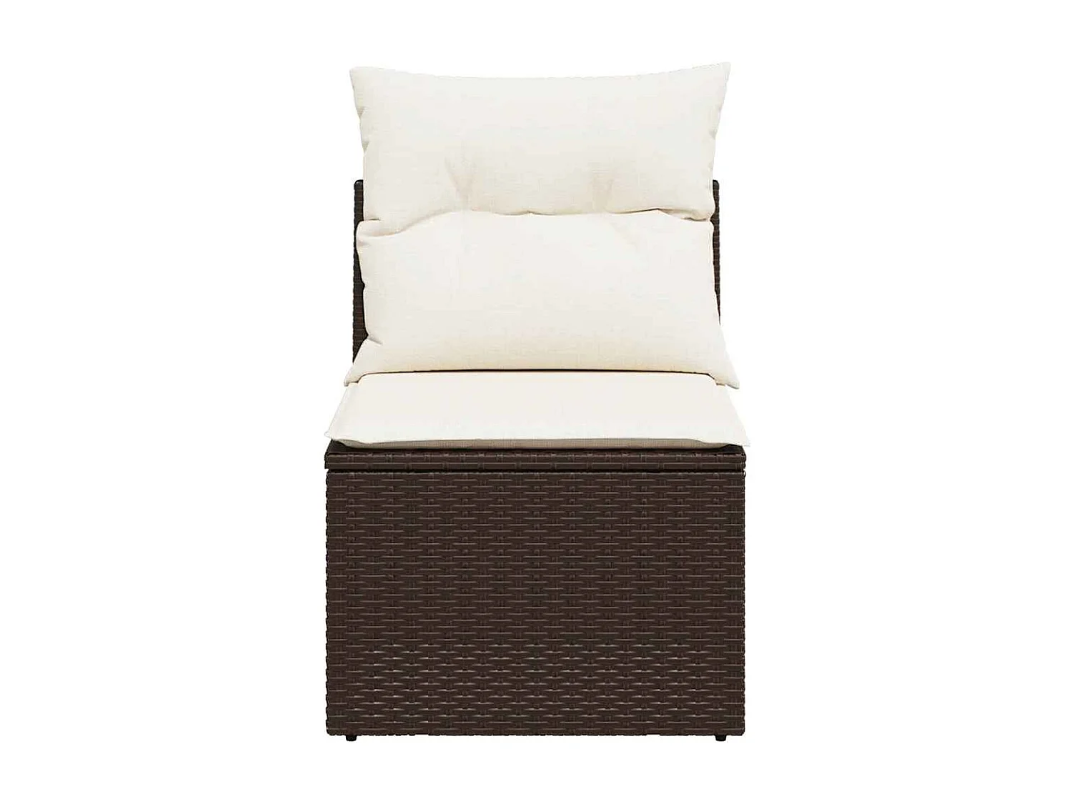 Sedia Giardino Senza Braccioli con Cuscini Polyrattan Marrone
