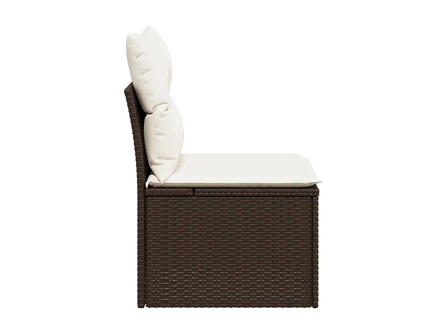 Sedia Giardino Senza Braccioli con Cuscini Polyrattan Marrone