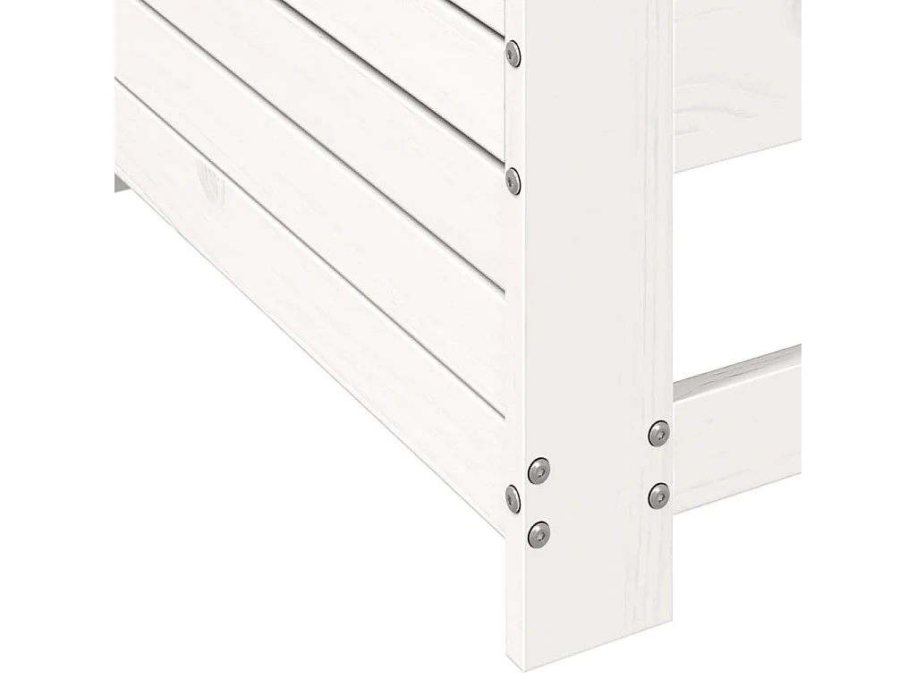 Tuinbank met armleuning en kussen massief grenenhout wit