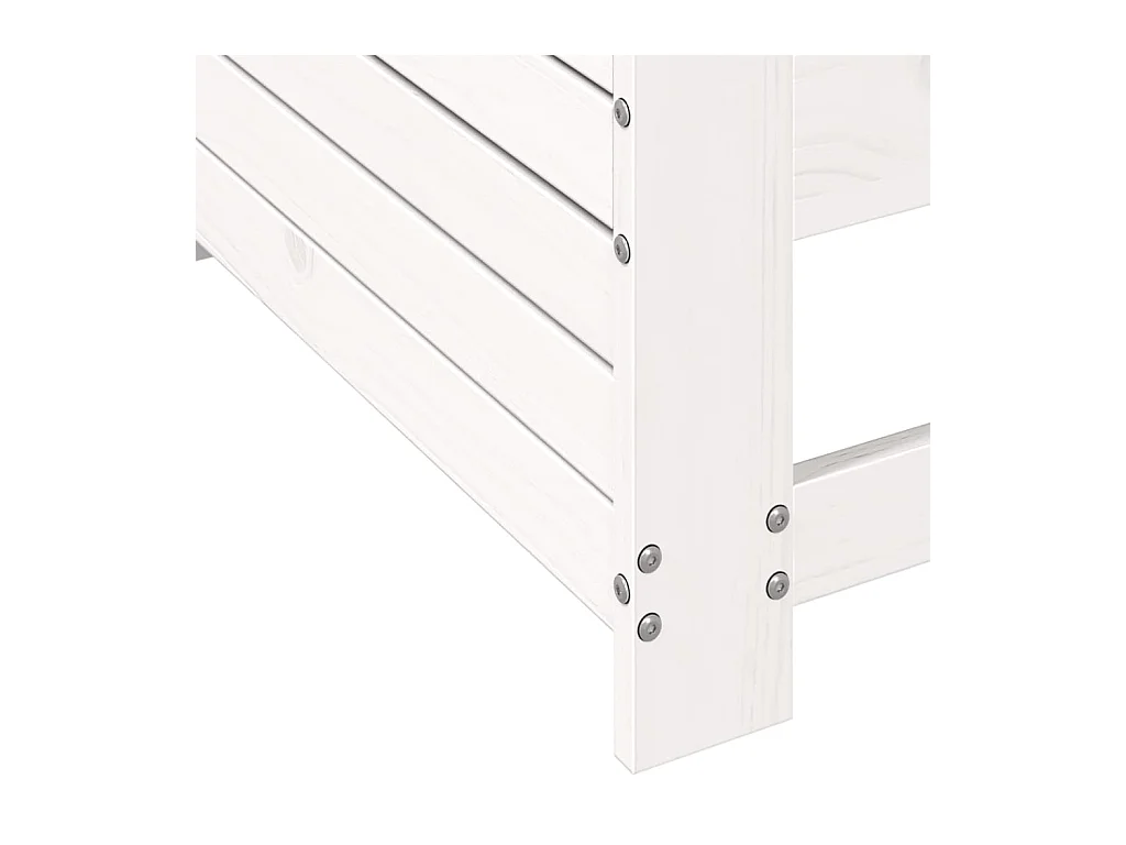 Tuinbank met armleuning en kussen massief grenenhout wit