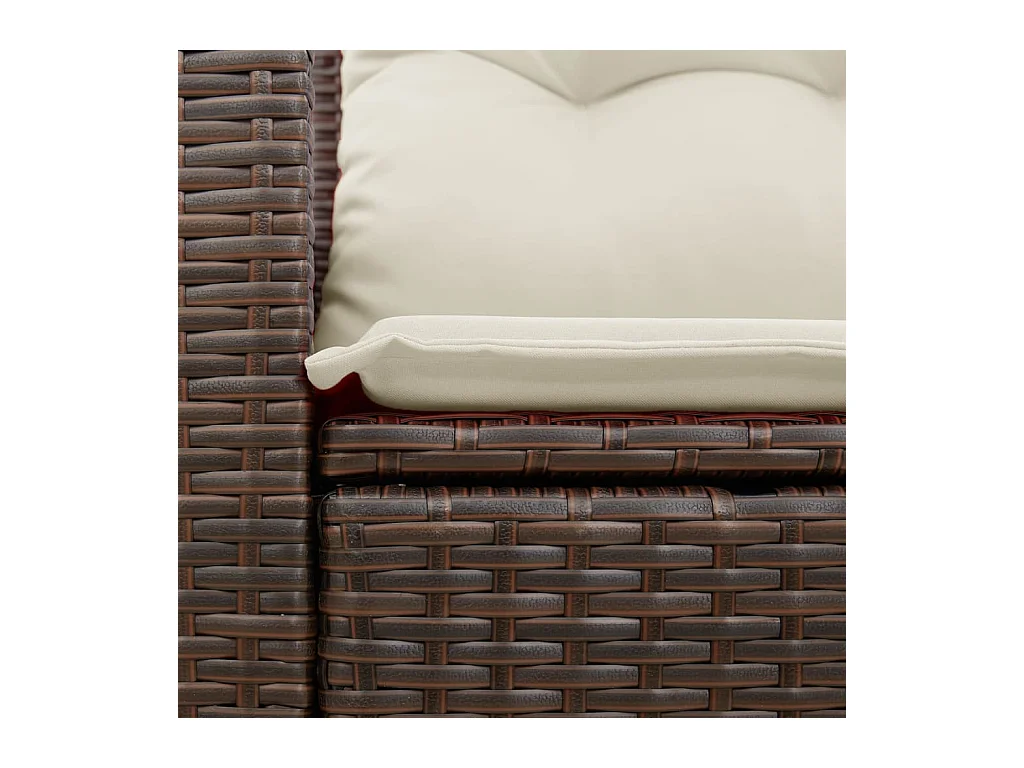 Tuinbank 2-zits met kussens poly rattan bruin