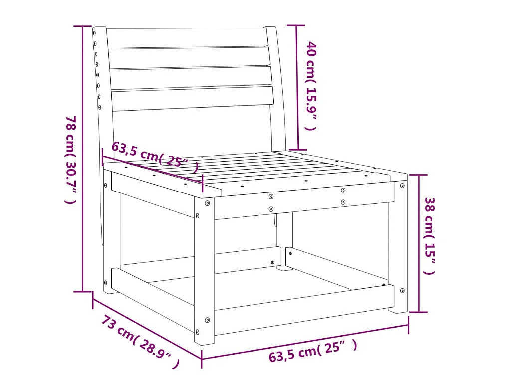Canapé de jardin bois massif douglas