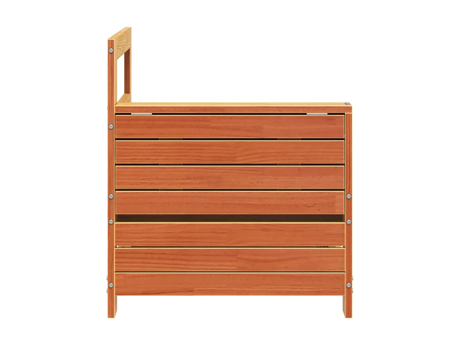 Gartensofa mit Armlehne und Beistelltisch Massivholz Kiefer