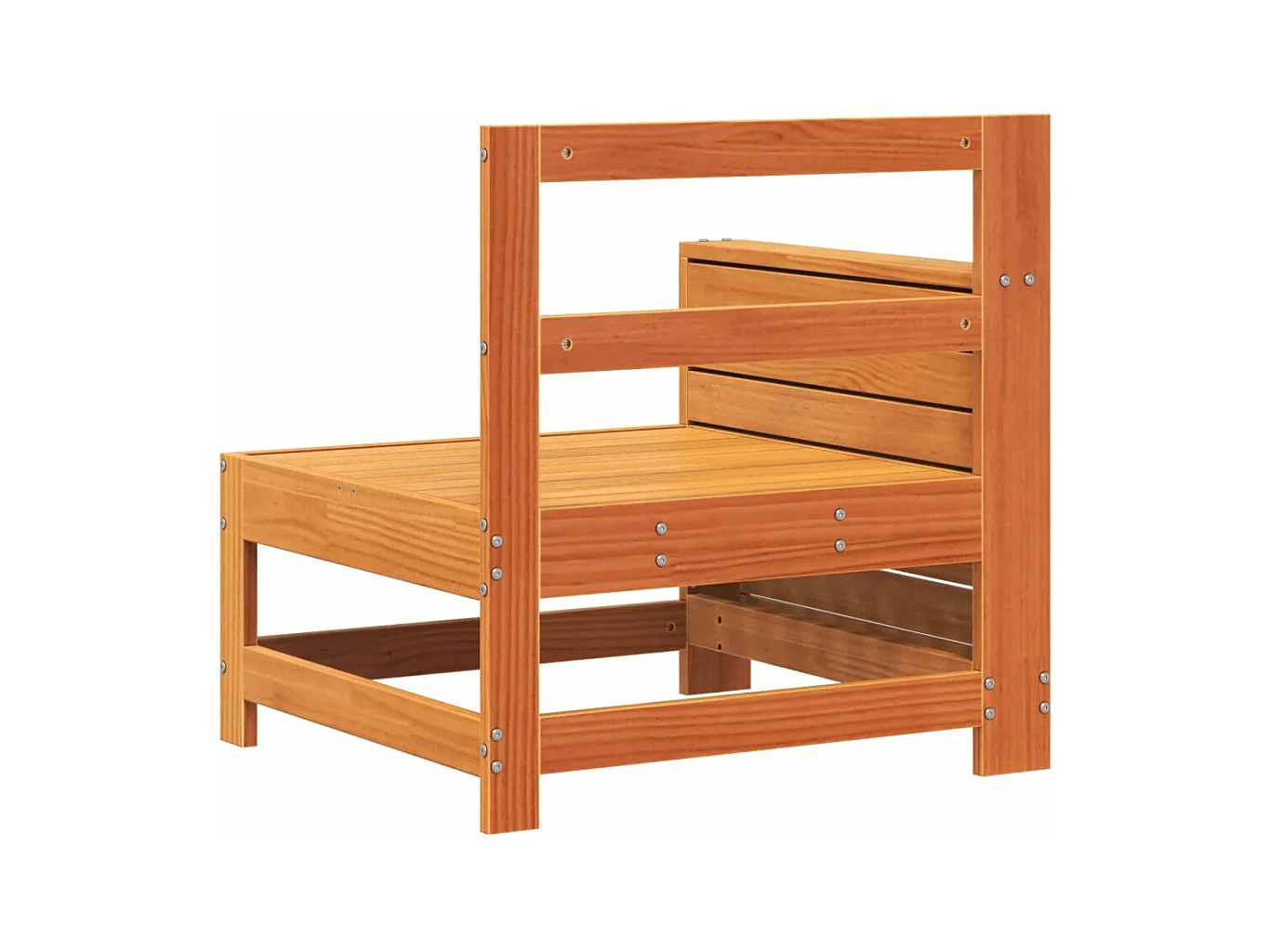 Gartensofa mit Armlehne und Beistelltisch Massivholz Kiefer